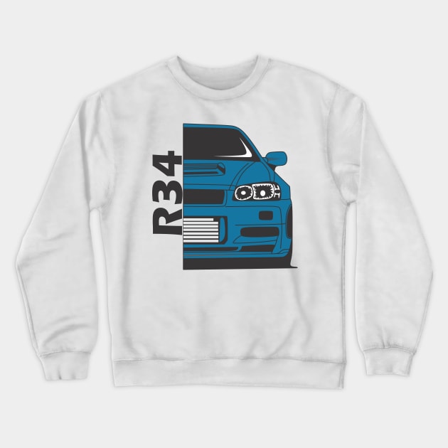 Nissan R34 Crewneck Sweatshirt by Aestcoart